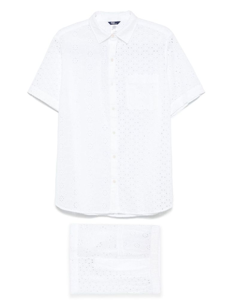 Shop Polo Ralph Lauren White Set With Shirt And Shorts