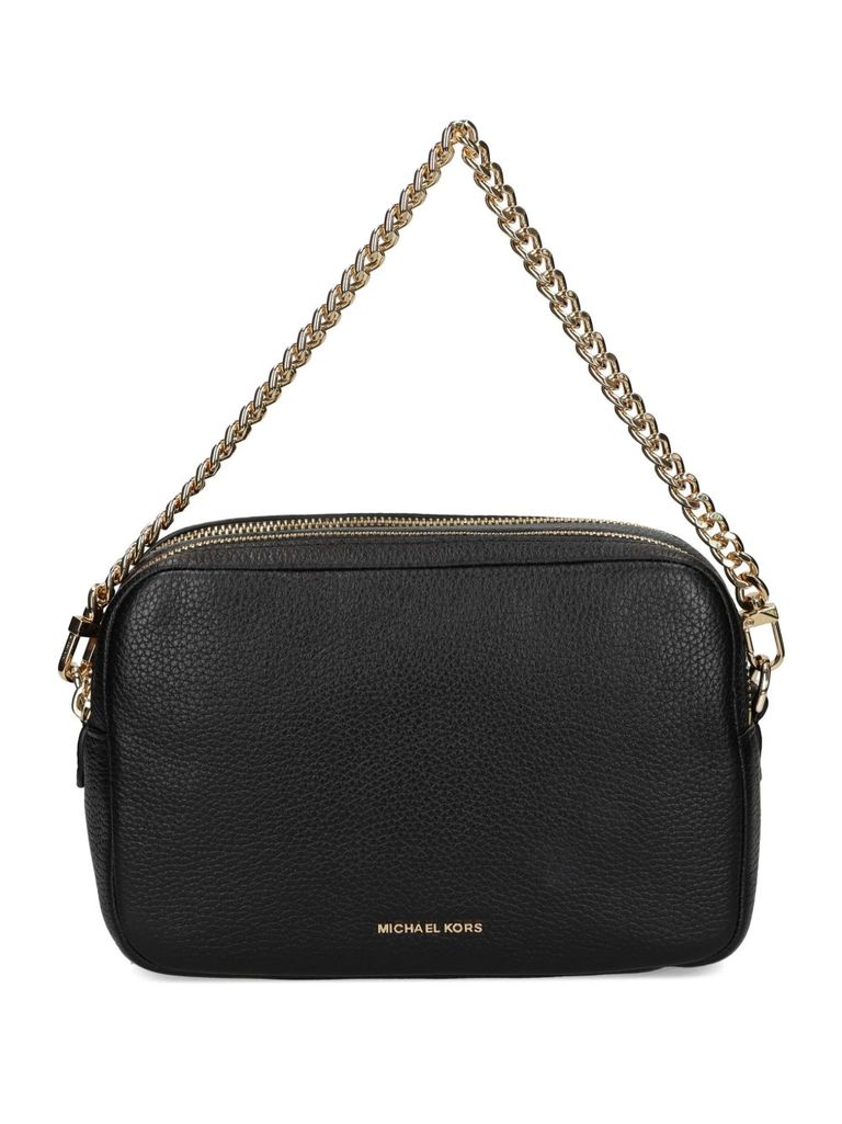 Michael Kors 'bryant' Black Shoulder Bag With Logo Lettering On The Front And Chain Shoulder Strap