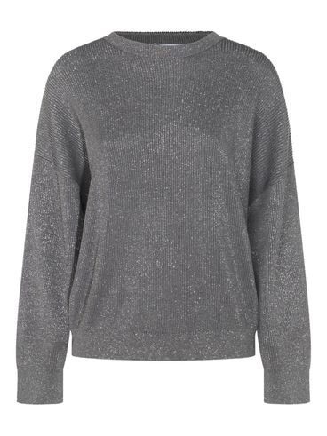 BRUNELLO CUCINELLI - Felpa in maglia grigia
