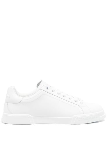 DOLCE & GABBANA - Sneakers in pelle di vitello bianca