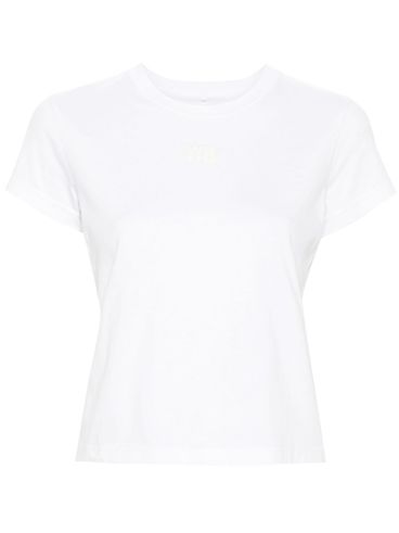 ALEXANDER WANG - T-shirt bianca con logo a maniche corte