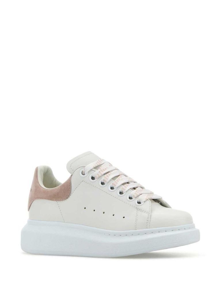 Shop Alexander Mcqueen Oversize Sneakers In White And Beige Calf Leather