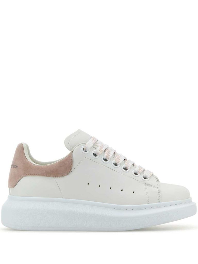 Shop Alexander Mcqueen Oversize Sneakers In White And Beige Calf Leather