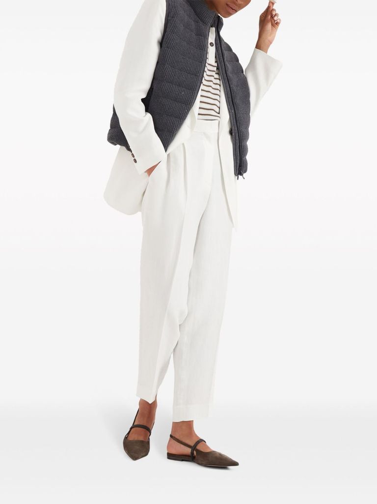 Brunello Cucinelli Viscose-linen Twill Tapered Trousers