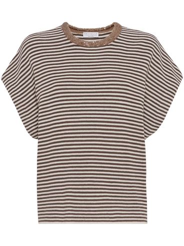 BRUNELLO CUCINELLI - T-shirt girocollo a righe