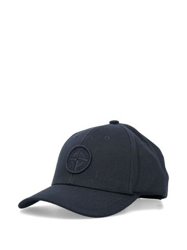 STONE ISLAND - Cappello da baseball blu con logo