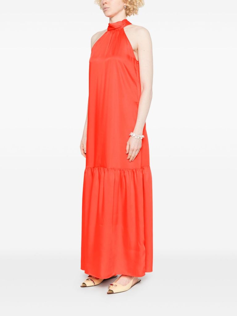 Shop Liu •jo Burnt Orange Long Dress
