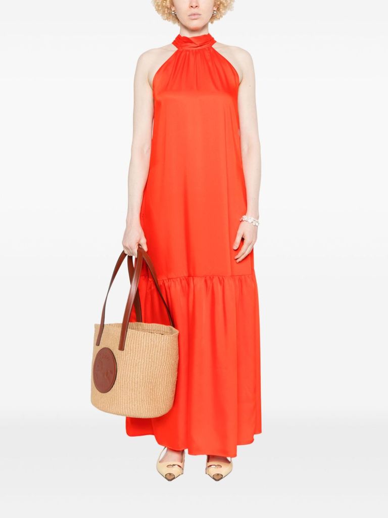 Shop Liu •jo Burnt Orange Long Dress