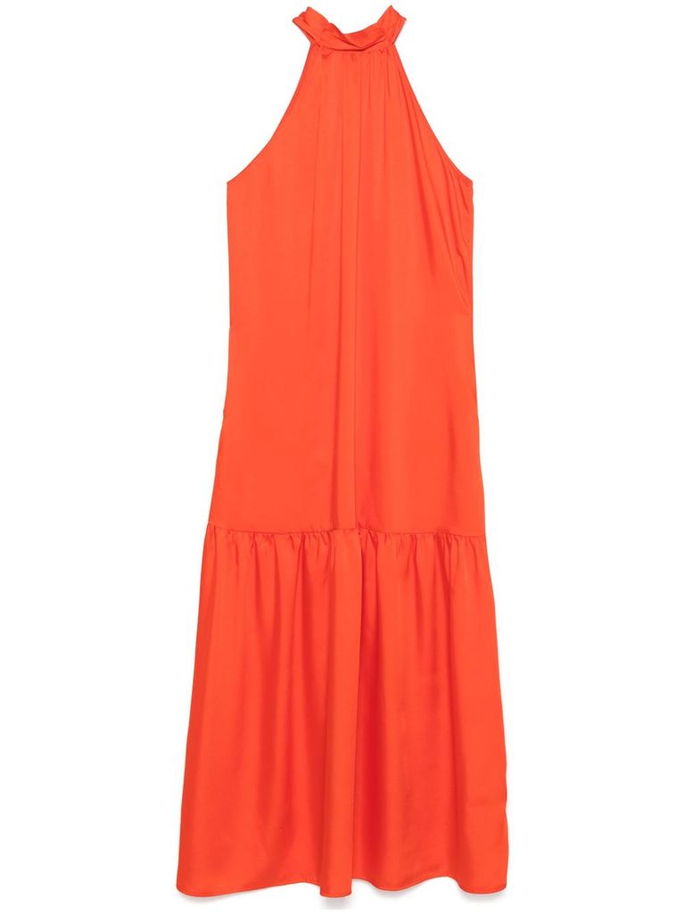 Shop Liu •jo Burnt Orange Long Dress