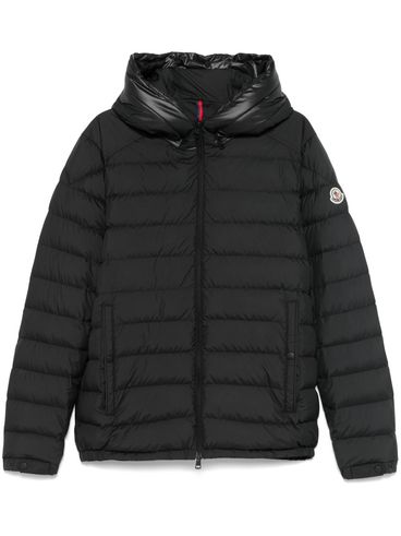 MONCLER - Pimino nero con cappuccio con logo