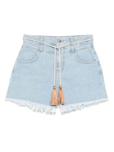 LIU JO - Pantaloncini in denim azzurro con cintura in vita