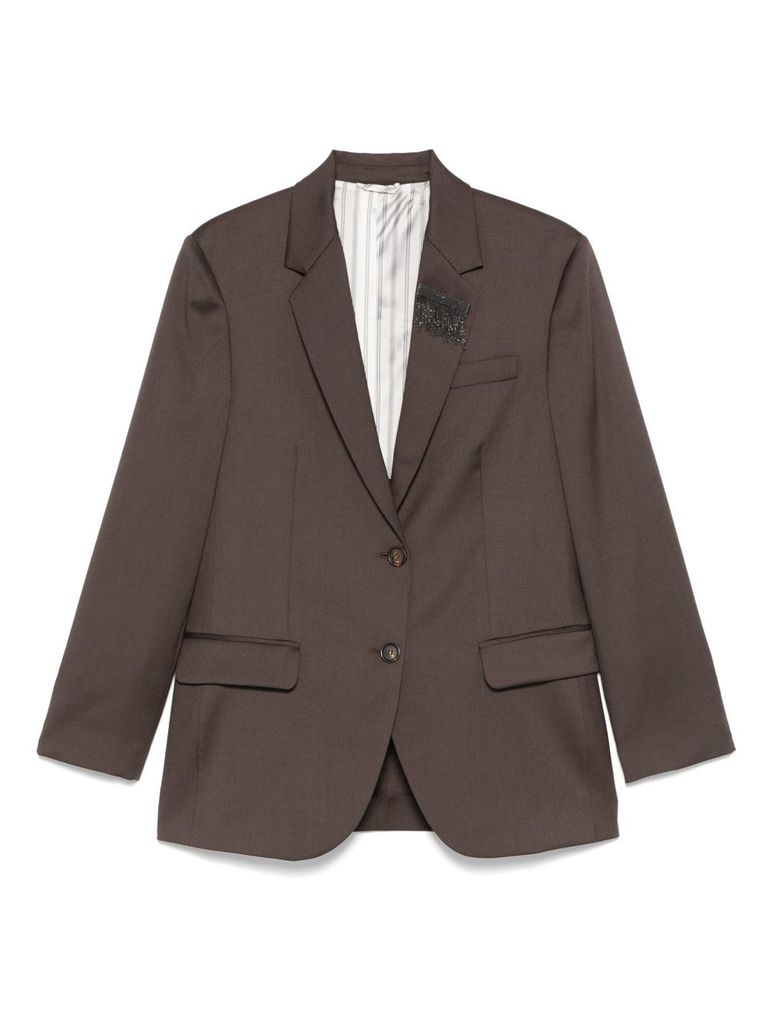 Brunello Cucinelli Single-breasted Brown Blazer