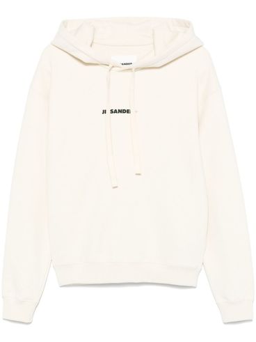 JIL SANDER - Cotton hoodie in cream with logo