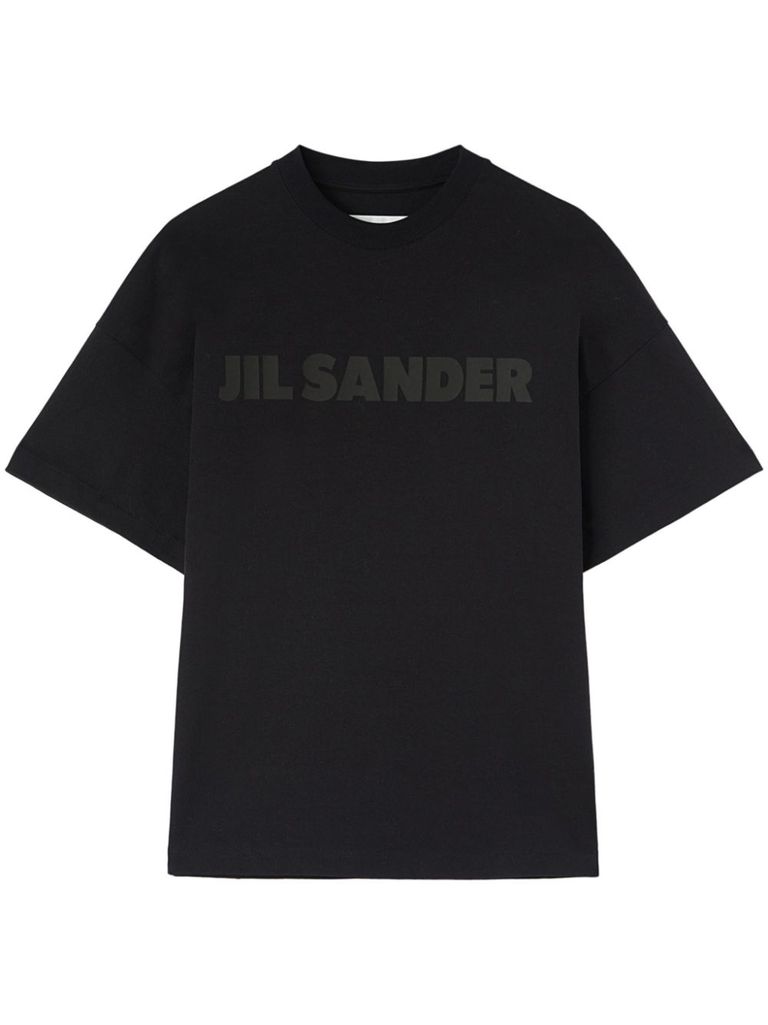 【関税＆送料込み】Jil Sander Black Short-Sleeve T-Shirt Wi Black short-sleeve t-shirt with logo