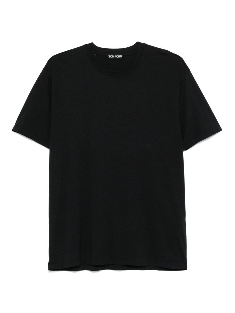 Tom Ford Black Stretch Cotton Crew Neck T-shirt