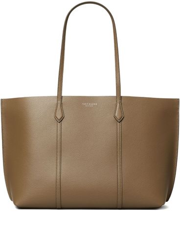 TORY BURCH - Borsa shopping ' Perry Tote' in pelle di vitello marrone