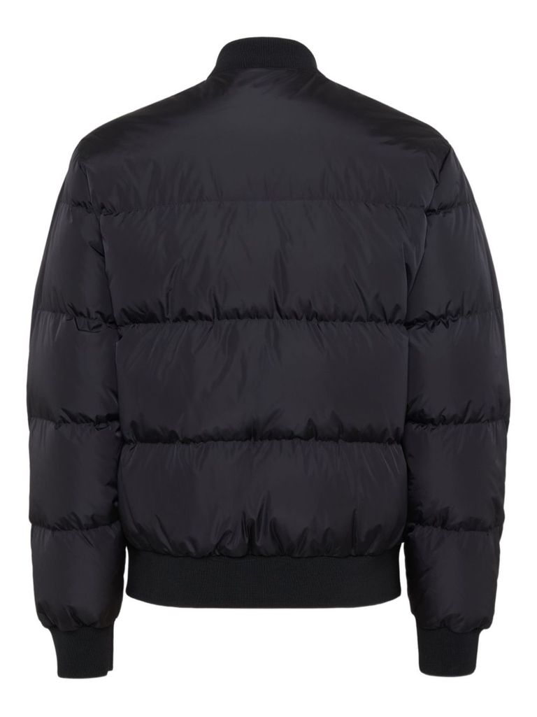 Dsquared2 Classic Black Puffer Bomber Jacket With Ribbed Cuffs In Black