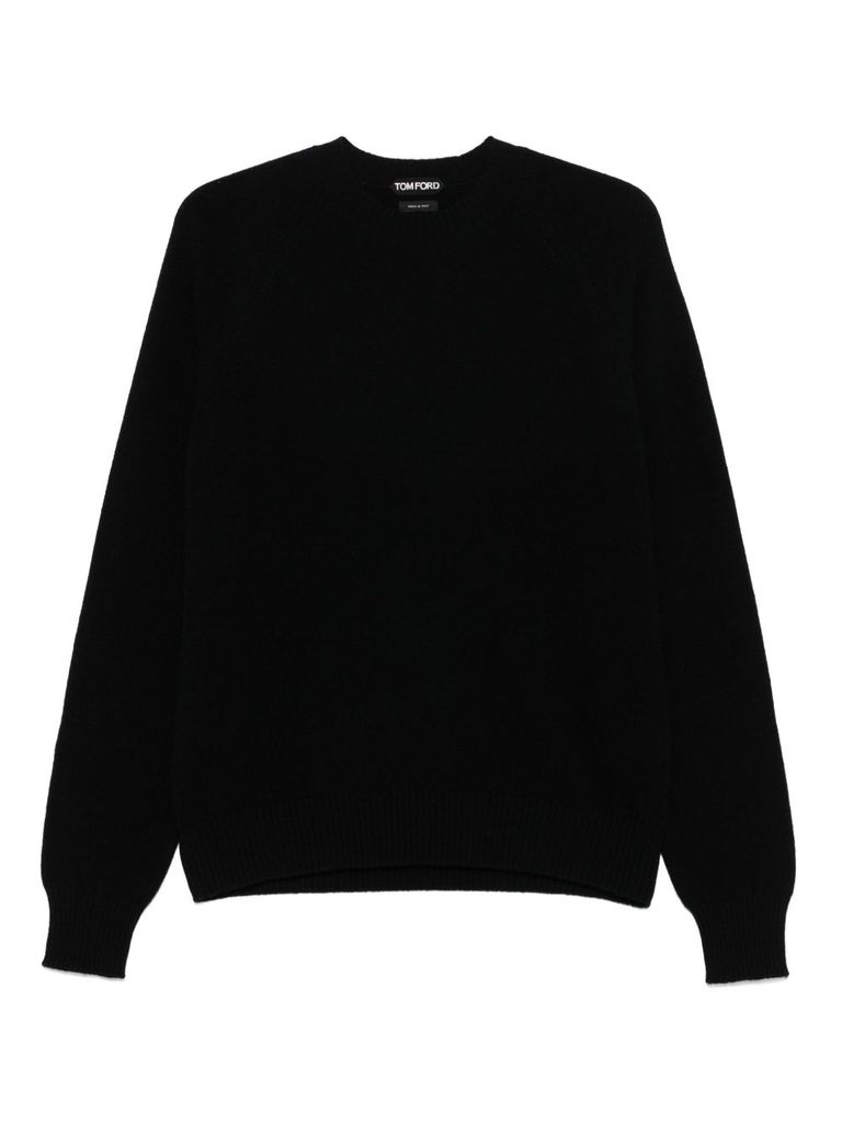 Tom Ford Black Fine Wool Crew Jumper