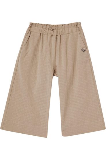 LIU JO - Pantaloni wide leg in misto cotone beige