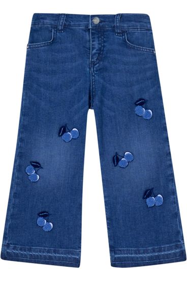 LIU JO - Wide leg blue cotton jeans