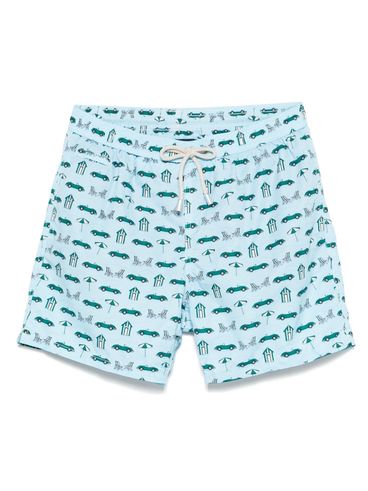 MC2 SAINT BARTH - Light blue printed 'Lighting Micro' swimsuit