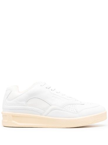 JIL SANDER - White leather sneakers with insert design