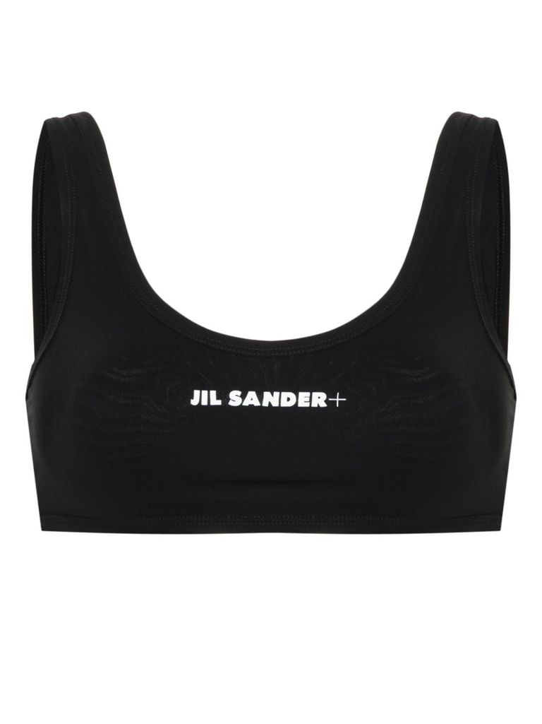 Jil Sander One-piece Black Bikini Top With Rounded Neckline