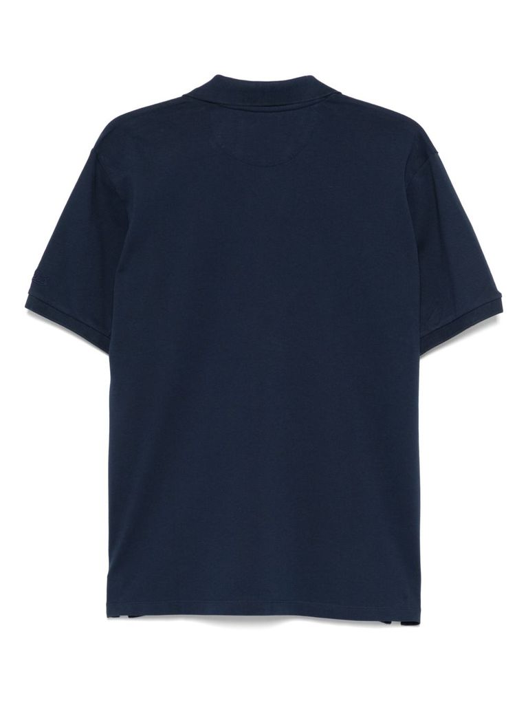 Shop Mc2 Saint Barth Blue 'charles' Cotton-blend Polo Shirt