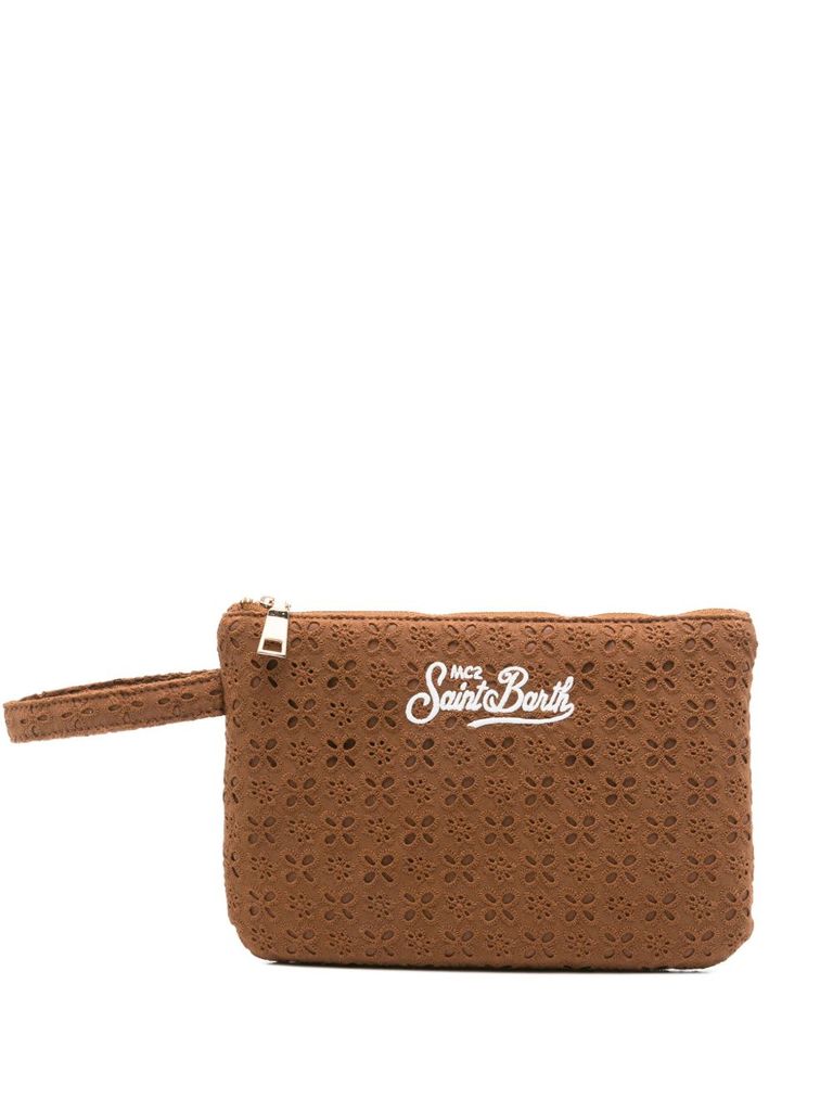 MC2 SAINT BARTH 'PAREASY SOFT' BROWN COTTON CLUTCH BAG