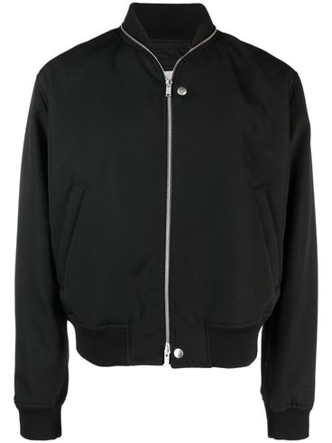 JIL SANDER - Bomber in lana misto cotone nero