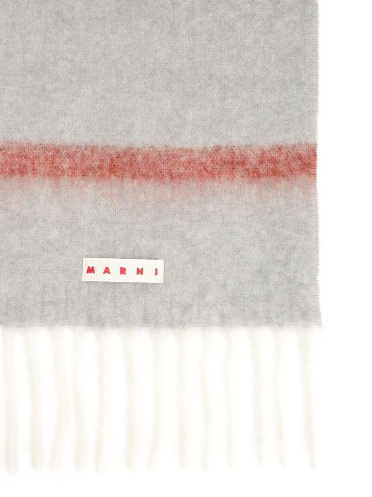 Marni Fringed Alpaca Scarf In Multi