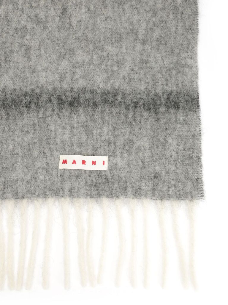 Marni Striped Alpaca Scarf Scarves And Foulards Grey In Multi