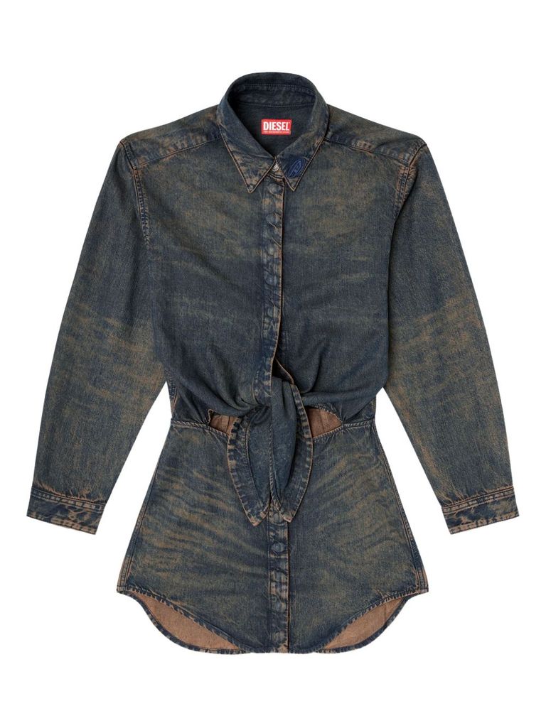 Diesel Navy Blue Mini Dress In Black