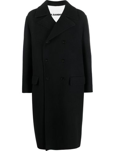 JIL SANDER - Cappotto doppiopetto in lana vergine nera