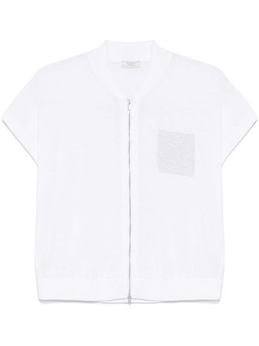 PESERICO - White semi-sheer gilet