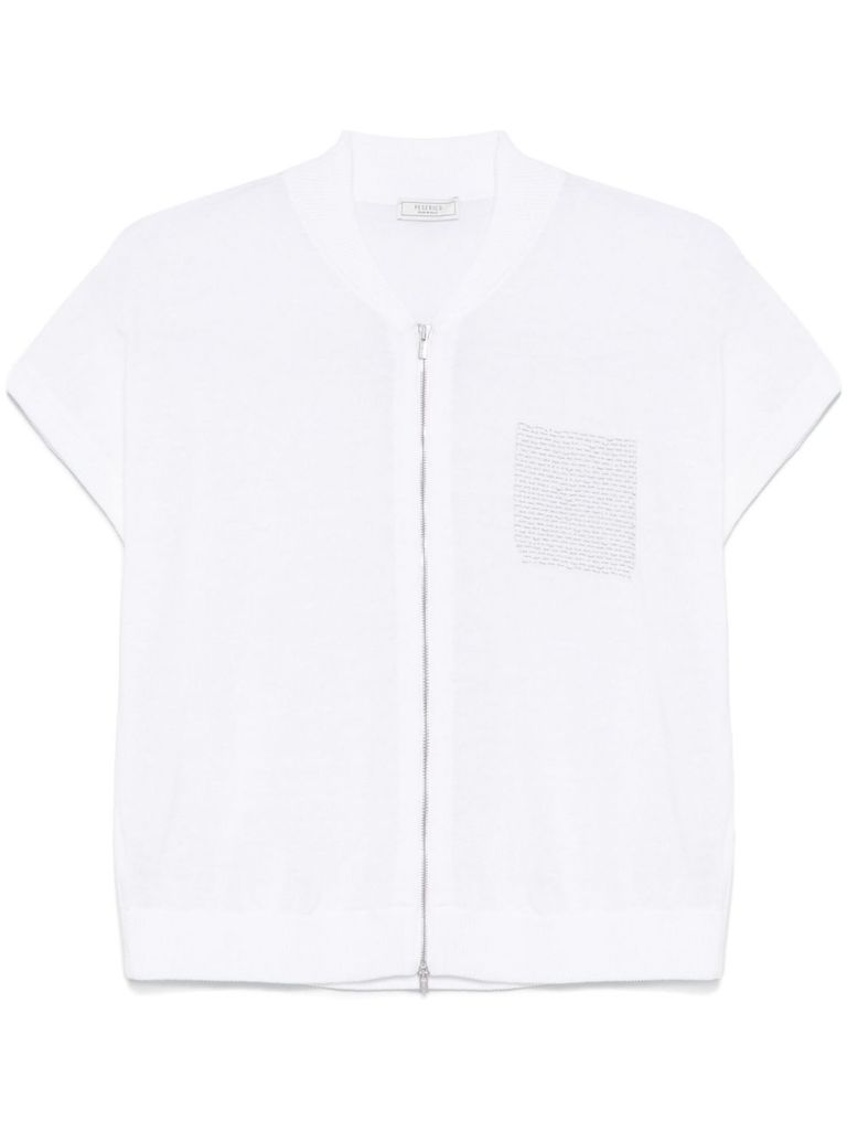 Shop Peserico White Semi-sheer Gilet