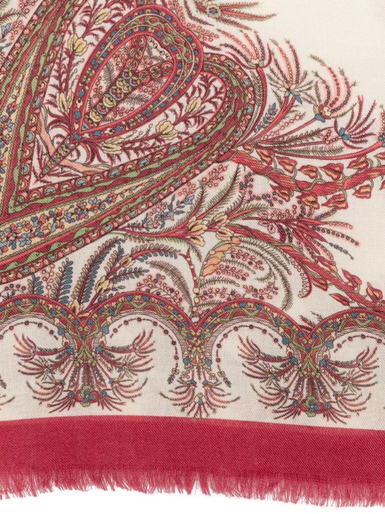 Shop Etro Wool And Cashmere Blended Paisley-print Scarf