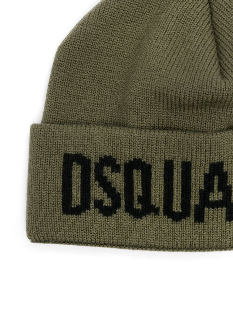 Dsquared2 Military Green Wool Hat