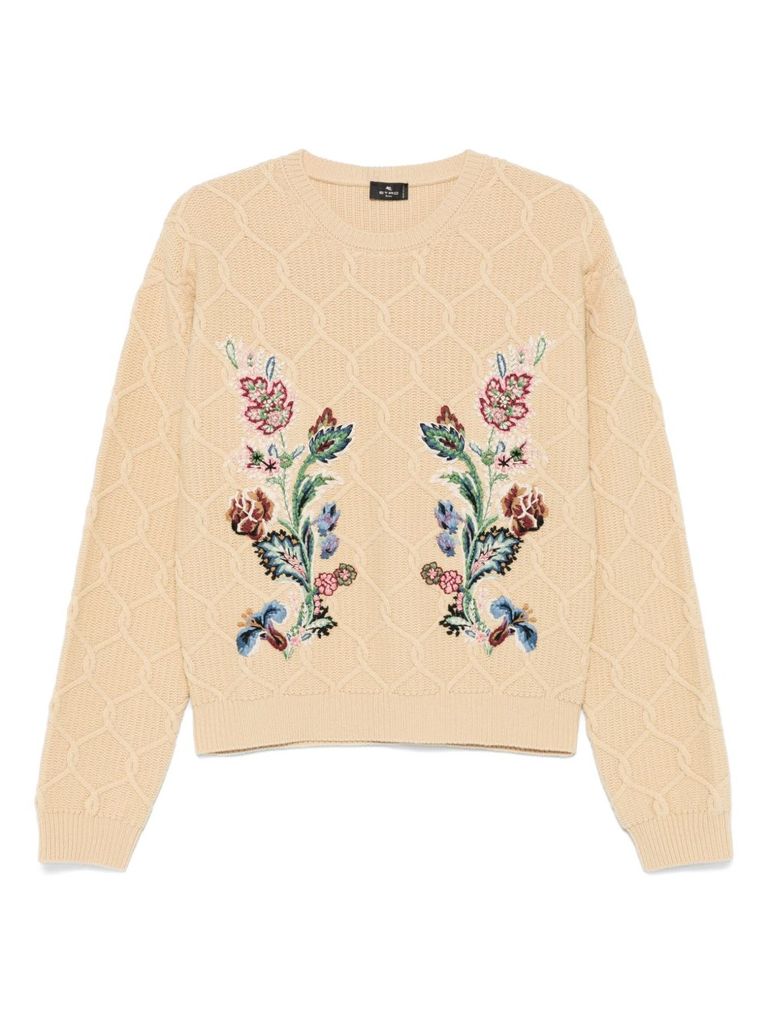 Etro Beige Wool-cashmere Blend Sweater In Neutral