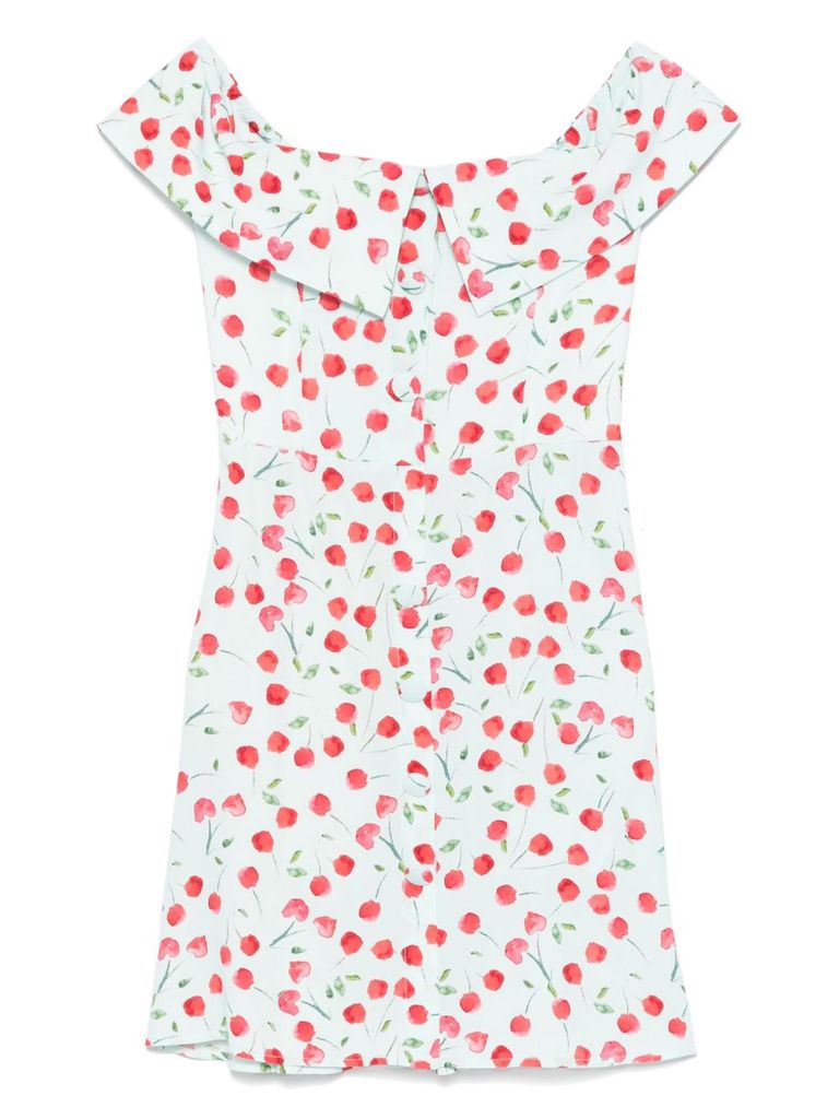Mar De Margaritas Off-shoulder Mini Dress With Ruffled Neckline
