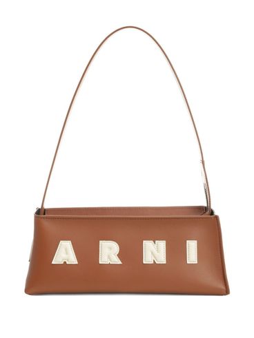 MARNI - Borsa a spalla in pelle marrone