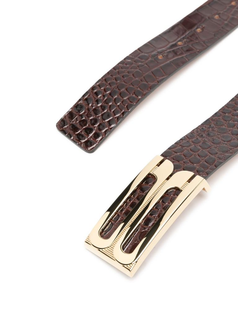 Victoria Beckham Jumbo Frame Belt In Brown
