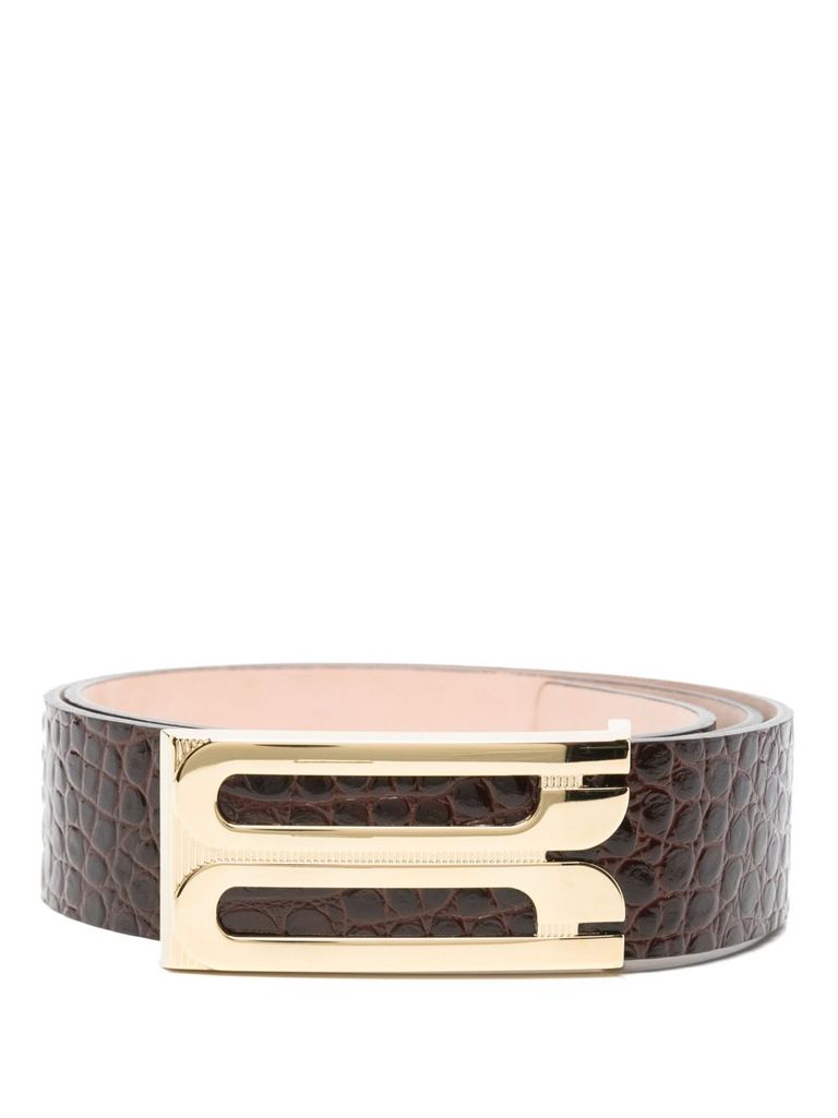 Victoria Beckham Jumbo Frame Belt In Brown