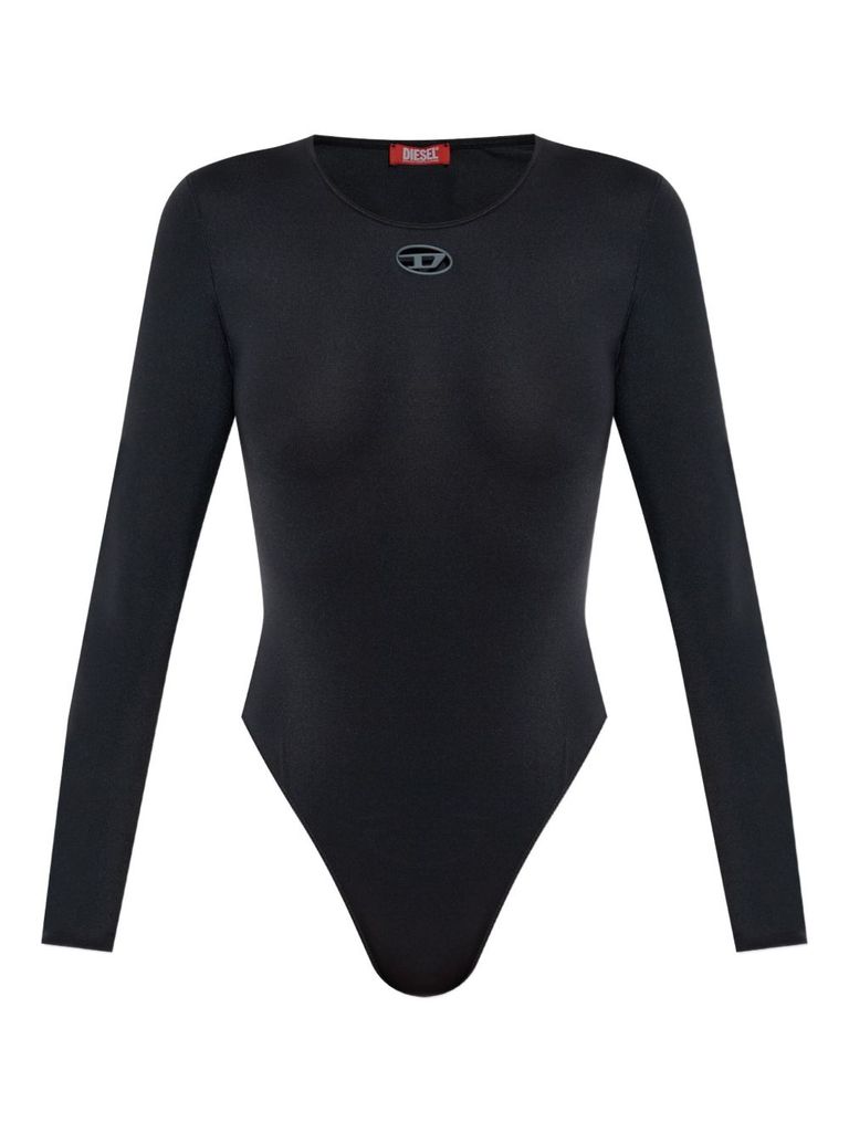Diesel Angelina-utlt Logo-detail Bodysuit In Black