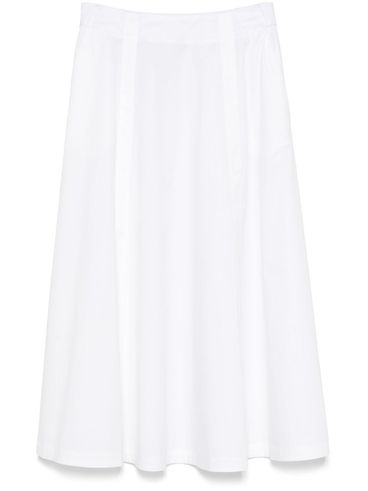 PESERICO - White flared midi skirt