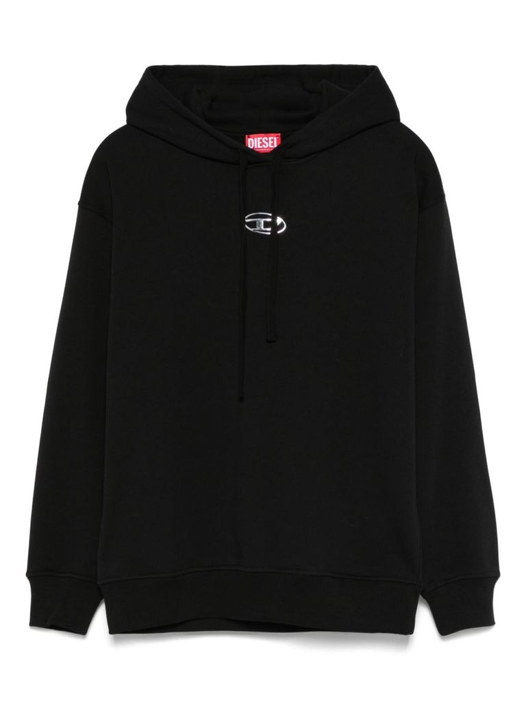 Diesel Hooded Knitwear With Drawstring And Ribbed Cuffs In Black