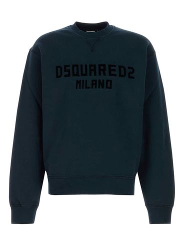 DSQUARED2 - Navy blue cotton crewneck sweatshirt