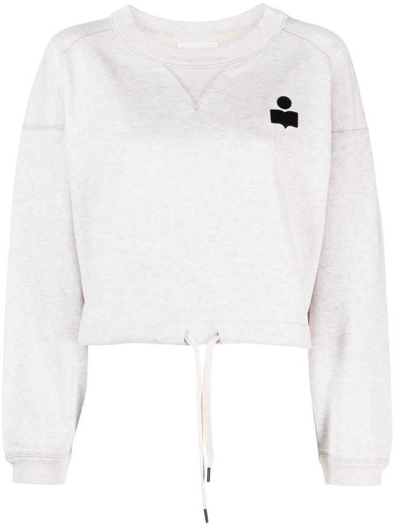 Isabel Marant Étoile Margo Cropped Drawstring Sweatshirt In Neutral