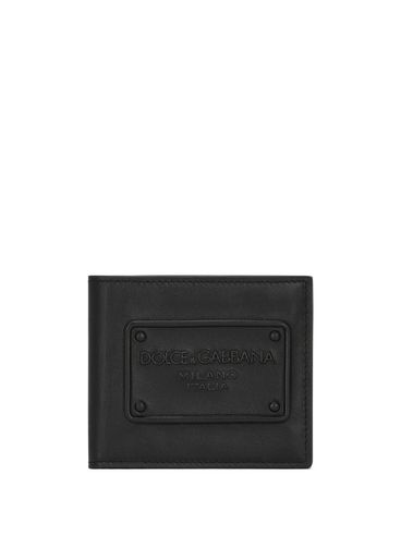 DOLCE & GABBANA - Portafoglio bi-fold con logo goffrato
