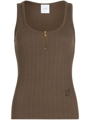 PATOU - Moss green wide neck tank top